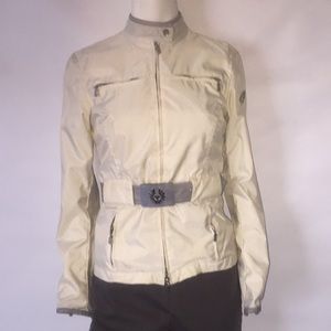 Belstaff Gold Label Moto Jacket w/Belt Cream/Grey